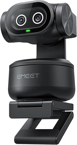 EMEET Kamera internetowa 4K Pixy z automatycznym śledzeniem – małe śledzenie, sterowanie gestami, układ 3 mikrofonów do wyraźnych rozmów wideo i przesyłania strumieniowego