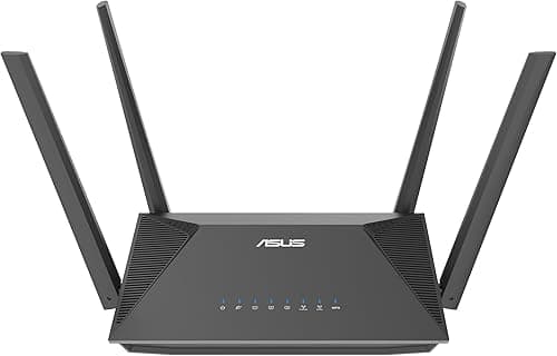 ASUS RT-AX52 (AX1800) Dual Band WiFi 6 Router Extensible, Instant Guard, Programowanie kontroli rodzicielskiej, zintegrowany VPN, kompatybilny z AiMesh