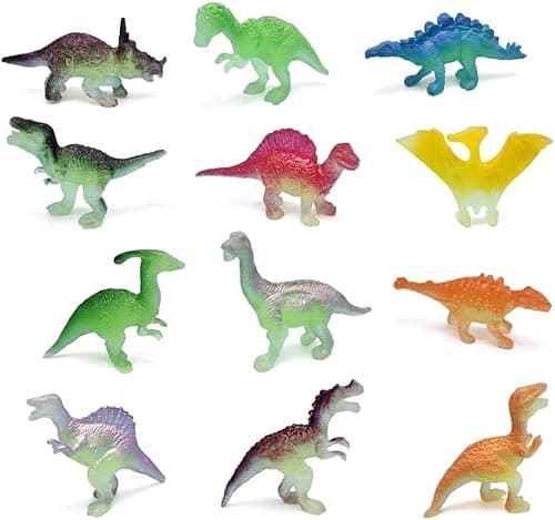 12 świecących dinozaurów, zabawki, realistyczne figurki mini dinozaura, zestaw do kolekcji, świecące w ciemności, edukacyjne dinozaury