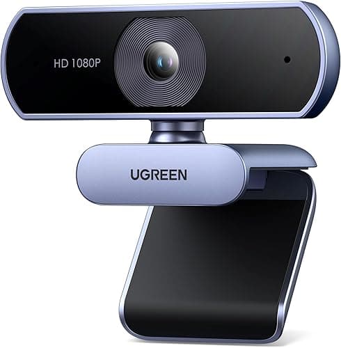 UGREEN USB Kamera internetowa Full HD 1080P/30fps do komputera, kamera internetowa z mikrofonem, czysty dźwięk stereo, automatyczna korekcja światła