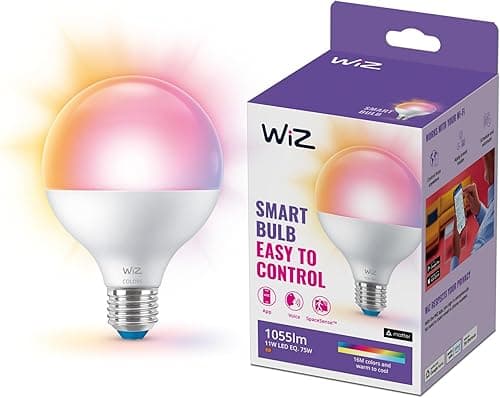 WiZ Inteligentna Żarówka 75W G95 E27, Wi-Fi, Bluetooth, Wiele Odcieni Bieli, Szeroka Paleta Kolorów, Sterowanie Aplikacją