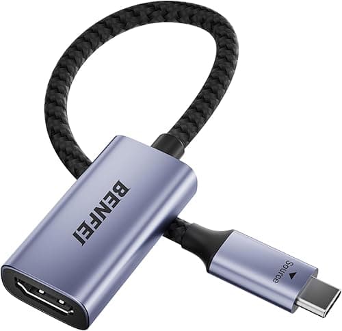 BENFEI USB C do HDMI Adapter 4K@60Hz, Adapter USB Type-C do HDMI [kompatybilny z Thunderbolt 3/4] z iPhone 16 Pro/Max, MacBook Pro/Air 2023, iPad Pro, iMac, Galaxy S23, XPS 17, Surface Book 3