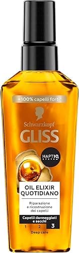 Schwarzkopf Gliss Oil Elixir codziennie 75 ml, odżywczy i nawilżający olejek do włosów wzbogacony systemem HAPTIQ, serum do włosów zniszczonych i suchych