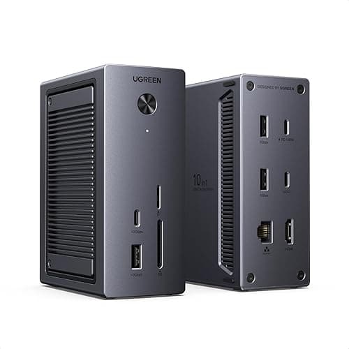 Stacja dokująca UGREEN Revodok Pro 110 z obudową M.2 NVMe, 4K HDMI, złączem danych 10 Gb/s, SD/TF 3.0, RJ45 Ethernet, 100 W PD, kompatybilna z MacBook Pro/Air, iPad Pro, Steam Deck