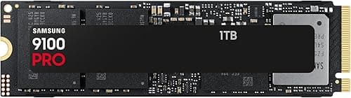 Dysk SSD Samsung 9100 PRO NVMe M.2, 1 TB, PCIe 5.0, prędkość odczytu 14 700 MB/s, prędkość zapisu 13 300 MB/s, wewnętrzny dysk SSD do gier, edycji wideo i AI, czarny, MZ-VAP1T0BW