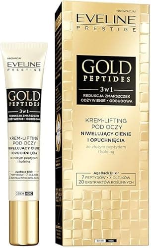 Eveline Cosmetics Gold Peptides Lifting krem pod oczy z koloidalnym złotem i ceramidami do redukcji zmarszczek i blasku