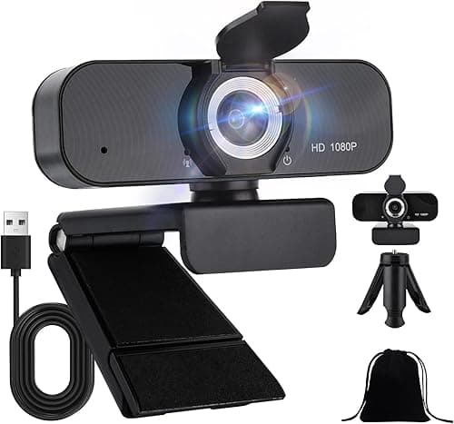 Kamera internetowa Full HD, USB z mikrofonem dla PC, kamera internetowa Full HD 1080P, kamera internetowa dla laptopów, USB-Webcam, dla laptopa, PC, komputera stacjonarnego do strumieniowania