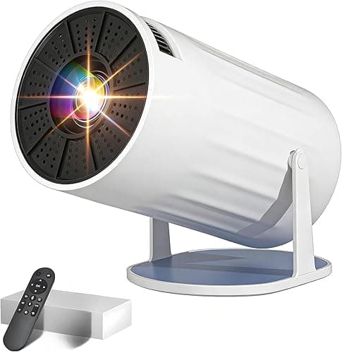 Mini rzutnik, przenośny projektor kina domowego 4K 1080p z WiFi 6, Bluetooth 5.2, automatyczna korekcja trapezu, obrót o 180°, kompatybilny z iOS/Android/PC/TV