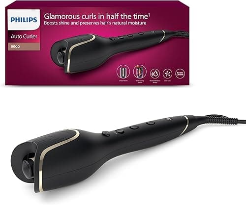 Philips Lokówka Auto Curler z serii 8000, lokówka do włosów, 27 różnych opcji stylizacji, czarna, model BHB876/00