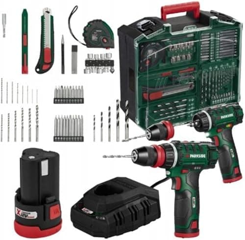 Wiertarka akumulatorowa Parkside PBSA 12 X12V, blokada wrzeciona, LED, w pudełku (bez ładowarki i akumulatora)