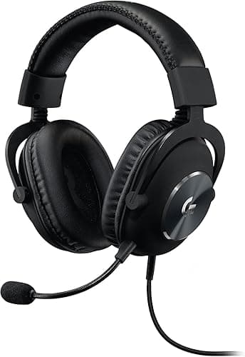 Logitech G PRO X Gaming-Headset, przewodowe słuchawki nauszne z niebieskim mikrofonem VO!CE, DTS X 7.1, 50mm przetworniki PRO-G, dźwięk przestrzenny 7.1 do gier e-sportowych - Czarny