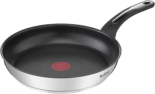 Tefal Emotion patelnia 28 cm, powłoka nieprzywierająca, 10 lat gwarancji, gruba podstawa do jednorodnej dyfuzji cieplnej, elegancki design, solidny uchwyt, indukcja, wskaźnik gotowania E3000604