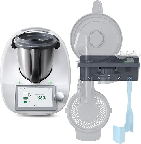 Organizator akcesoriów do Thermomix TM6/TM5/TM31 – wielofunkcyjny uchwyt ścienny na pokrywę, nóż, szpatułkę, mieszadło, szczotkę, miarkę, pomieści 8+ elementów