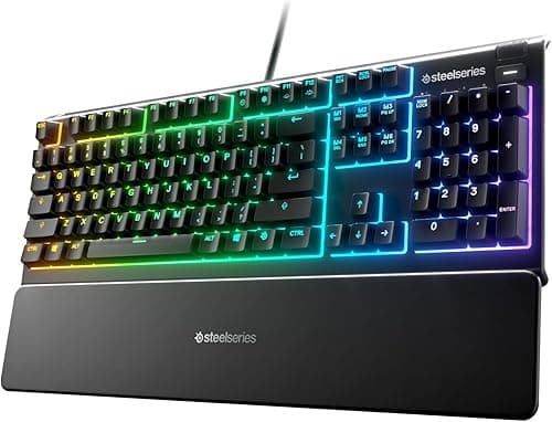 SteelSeries Apex 3 Gamingowa klawiatura RGB - 10 stref podświetlenia RGB - Ochrona przed wodą IP32 - Magnetyczna podkładka pod nadgarstki - włoski QWERTY układ