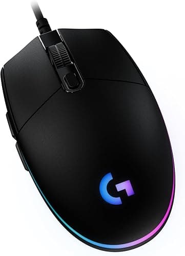 Logitech G G203 LIGHTSYNC Mysz do gier z konfigurowalnym podświetleniem RGB, 6 programowalnymi przyciskami, czujnikiem klasy gamingowej, śledzeniem 8K DPI, lekka - Czarny