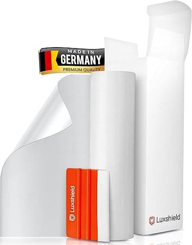 Luxshield folia ochronna lakieru 12x100 cm do samochodu, motocykla, roweru – przezroczysta, błyszcząca folia ochronna, samoprzylepna, na metry, wyprodukowana w Niemczech