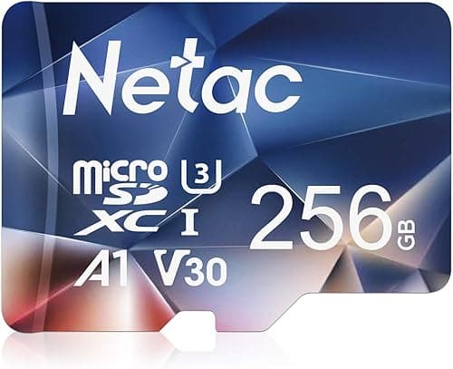 Netac Karta micro SD 256 GB Exfat 100 MB/S, MicroSDXC karta pamięci do smartfona, przełącznika, tabletu, aparatu, drona, Raspberry pi - karty pamięci P500 do telefonu komórkowego