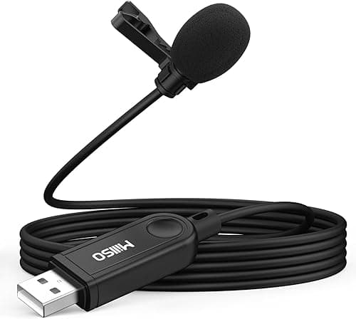 MillSO Mini mikrofon USB do komputera USB Lavalier Omnidirectional Condenser Microphone z kablem 2M do komputera, laptopa, podcastów, wywiadów, Skype'a, śpiewu sieciowego i nagrywania
