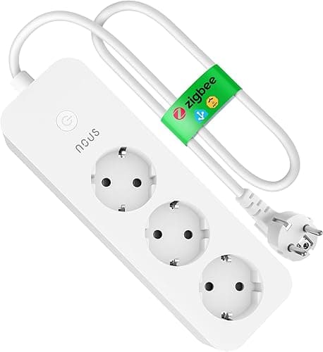 Listwa Smart 16A ZigBee, Wymaga ZigBee Hub, 3-gniazdowa Inteligentna Listwa z Pomiarem Energii, Kabel 1,8 m, Sterowanie Aplikacją, Kompatybilna z Zigbee2MQTT, Alexa, Google Home, Home Assistant