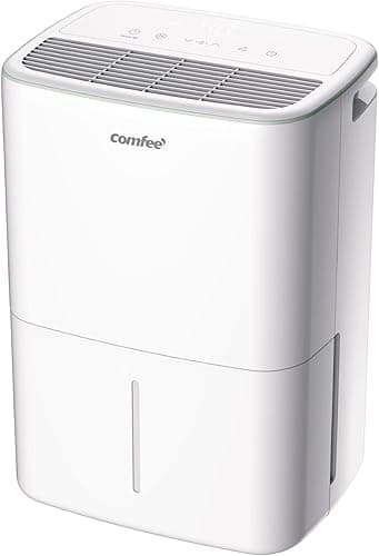 COMFEE ' Osuszacz powietrza 10 l do wilgotności wewnątrz do 20 m2 / 50 m3 Aqua Dry - kompaktowy, energooszczędny cichy osuszacz powietrza – odwadniacz wilgoci z wyjmowanym zbiornikiem nowy model