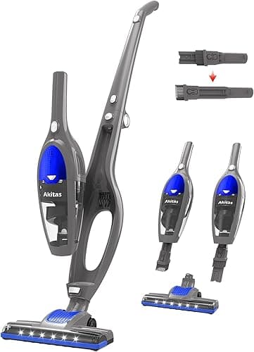 Akitas U10A 3w1 Bezprzewodowy Odkurzacz Patykowy, Lekki Przenośny i Stojący, 22,2V 150W Ładowalna Bateria Litowa dla Podłóg, Dywanów, Włosów Zwierząt