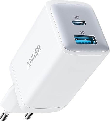 Anker Ładowarka USB-C 725, kompaktowy zasilacz 65 W, 2-portowy, nadaje się do MacBook Pro/Air, iPad Pro, Galaxy S22+/S21, Dell XPS 13, Note 20/10+, iPhone 16/Pro, Pixel i wielu innych