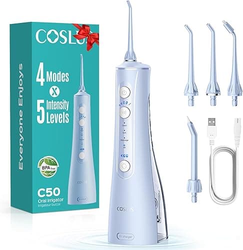 COSLUS Profesjonalny spryskiwacz stomatologiczny irygator jamy ustnej z (niebieski)