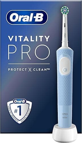 Oral-B Vitality Pro Elektryczna szczoteczka do zębów, niebieska, 1 szczoteczka do czyszczenia 2D, usuwa płytkę nazębną, 3 tryby szczotkowania, timer, akumulator