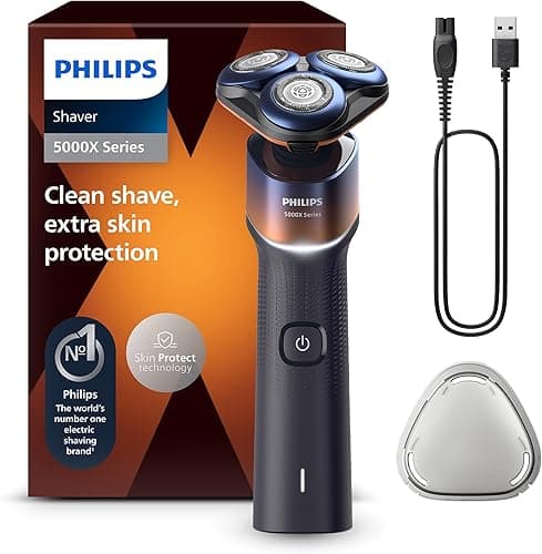 Philips Golarka elektryczna z serii 5000X, golenie na mokro i sucho, technologia Skin Protect, elastyczna głowica 360, 1 godz. ładowania = 50 minut użycia. Technologia Quick Charge, model X5012/00