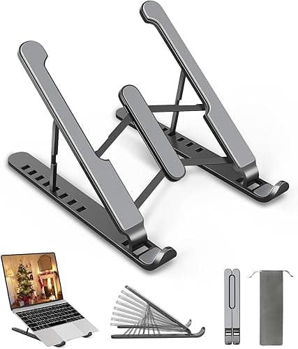 Stojak na laptopa z 8 regulowanymi stopniami, antypoślizgowy stojak na laptopa z tworzywa sztucznego i silikonu, kompatybilny z MacBook Air Pro, HP, 10-15,6"