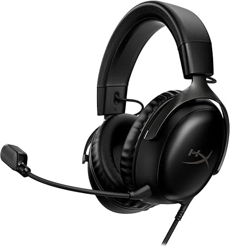HyperX Cloud III – przewodowy zestaw słuchawkowy do gier, PC, PS5, Xbox Series X|S, kątowy sterownik 53 mm, DTS, pianka memory, stabilna rama, ultra przezroczysty mikrofon 10 mm, USB-C, USB-A, 3,5 mm,