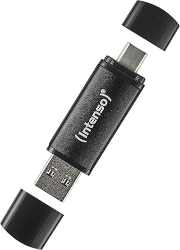 Intenso Flex Line pamięć USB, 256 GB – Dual USB 3.2 Gen 1 x 1 z USB-C i USB-A do smartfonów, tabletów, laptopów i PC, 70 MB/s, czarna