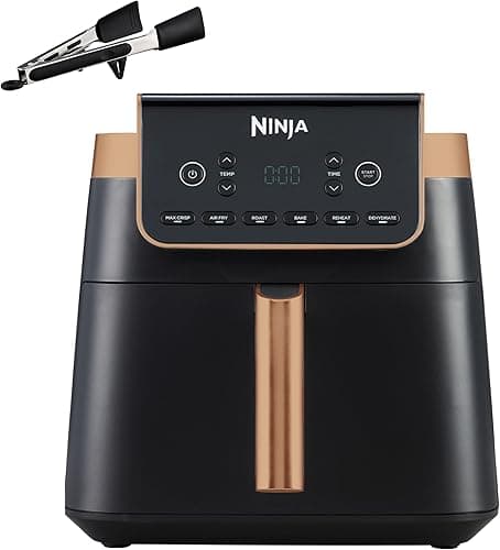 Ninja Air Fryer MAX PRO Frytkownica beztłuszczowa 6,2 l, nie używa oleju, jedna duża kwadratowa szuflada, rozmiar rodzinny, powłoka nieprzywierająca, kosz i talerz na chrupiące dania, AF180EUCP
