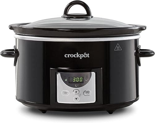 Crockpot cyfrowy wolnowar | 3,5 l (od 3 do 4 osób) | programowalny timer | wtyczka UE z 2 bolcami | czarny [CSC113X]