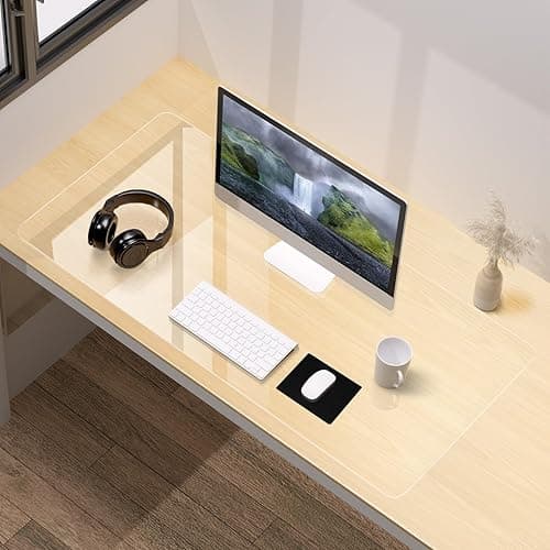 Dreamil Przezroczysta podkładka na biurko, przezroczysta ochronna podkładka na biurko, zaokrąglone narożniki, wodoszczelna, nadaje się do domu i biura (60 x 33 cm)