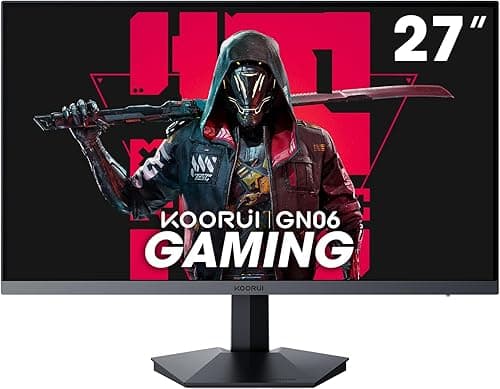 KOORUI 27-calowy monitor gamingowy FHD 165 Hz, 1 ms, IPS, DCI-P3 90%, Adaptive Sync, (1920 x 1080, HDMI, DisplayPort), czarny