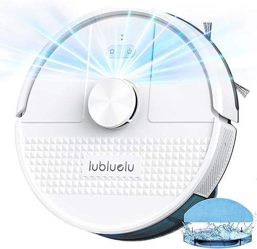 Lubluelu Robot odkurzający 5000Pa 3 w 1, robot odkurzający poziom, LiDAR Laser, 5 kart z możliwością tworzenia kopii zapasowych + 24 modyfikowalne strefy niedozwolone, do sierści zwierząt, podłóg