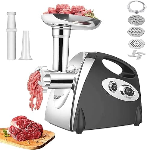 Maszynka do mięsa 2800 W, elektryczna maszynka do mielenia mięsa z 3 perforowanymi tarczami, do siekania warzyw, mięsa