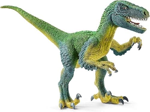 Schleich DINOSAURS | Velociraptor 14585 | szczegółowa figurka z ruchomą szczęką i ramionami | świetny prezent dla dziewczynek i chłopców | zabawka dinozaur schleich od 3 lat | 18 x 6 x 10 cm