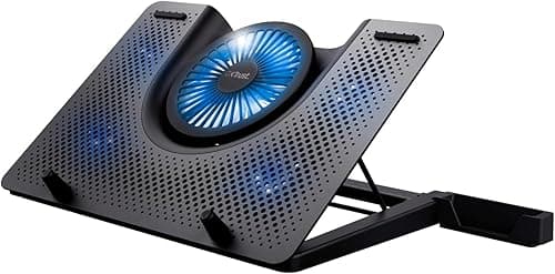 Trust 23581 GXT 1125 Quno Cooling Pad, podstawka chłodząca, oświetlenie LED, 5 wentylatorów, zapobiega przegrzaniu, do laptopów/notebooków/Macbooków do 17,3 cala
