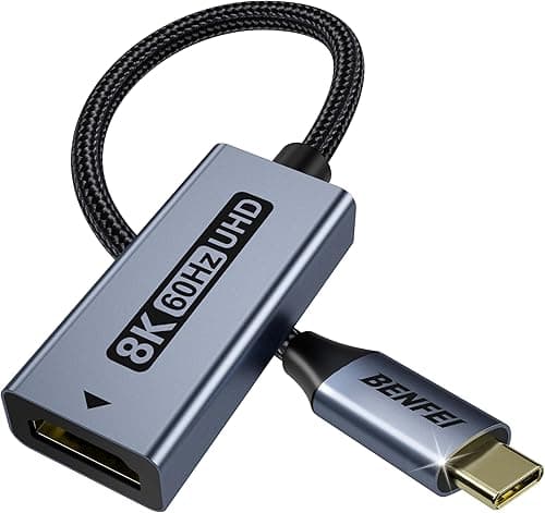 Adapter BENFEI USB C na HDMI 2.1 (8K przy 60 Hz, 4K przy 240 Hz, aluminiowa obudowa, nylonowy oplot) Kompatybilny z iPhonem 15/16 Pro/Max, MacBookiem Pro/Air 2023, iPadem Pro, Surface Book 2 Więcej