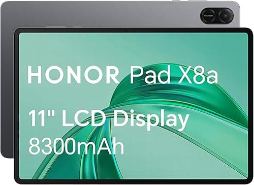 HONOR Pad X8a, tablet Wi-Fi 11-calowy, pamięć masowa 128 GB, bateria 8300 mAh, czterogłośnikowy, smukła metalowa konstrukcja, Android 14, szary (Space Grey)