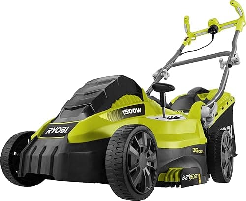 Ryobi RLM15E36H Kosiarka Sieciowa, Moc Silnika 1500W, Szerokość Koszenia 36 cm, Funkcja Mulczowania, Regulacja Wysokości Koszenia, Kosz 45 L