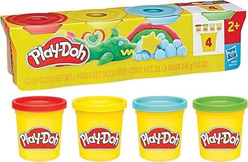 Czteropak ciastoliny Play-Doh w klasycznych kolorach w tubach po 85 gramów