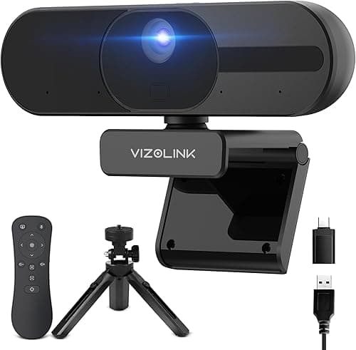 V21 kamera internetowa 4K UHD z mikrofonem i głośnikiem, 4K/25FPS, 1080P/30FPS HD kamera internetowa do komputera z osłoną prywatności i statywem, autofokusem, pilotem zdalnego sterowania