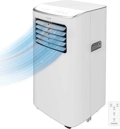 Cecotec Przenośny klimatyzator z pilotem i sterowaniem dotykowym ForceClima 7400 Soundless Touch. 7000 BTU, wyświetlacz LED, 4 tryby, 2 prędkości, zasięg 20m2