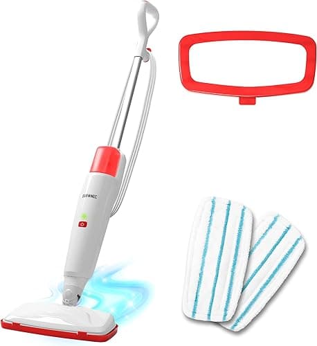 Duronic STM15 WE Elektryczny mop parowy o mocy 1500 W ze zbiornikiem 500 ml i maksymalną temperaturą 100°C do paneli, płytek, dywanów czyszczenie bez chemii. Biały