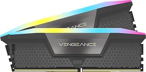 CORSAIR VENGEANCE RGB DDR5 32GB (2x16GB) DDR5 6000MHz CL36 AMD EXPO Intel XMP iCUE Kompatybilna Pamięć Komputerowa – Szara (CMH32GX5M2E6000Z36)