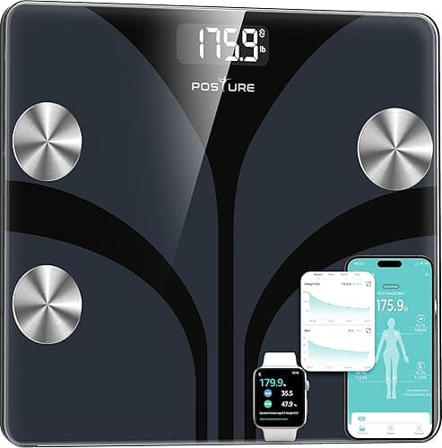 Bveiugn cyfrowa waga osobowa, bezprzewodowa, analiza składu ciała Fat Smart BMI, monitor zdrowia, synchronizacja 13 danych z innymi aplikacjami fitness