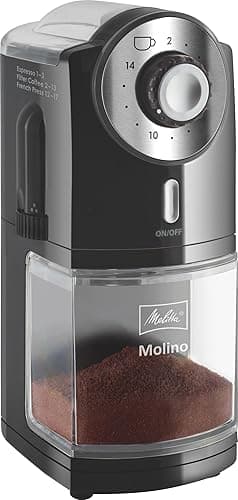 Melitta Molino Elektryczny Młynek do Kawy, Czarny/Stalowy, 1.2 L